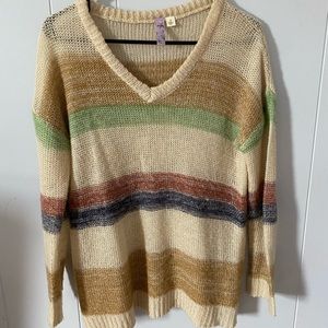 Multi color horizontal stripe sweater